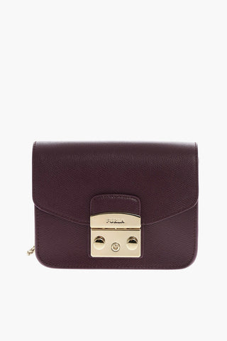 Leather Mini Saddle Bag METROPOLIS with Chain