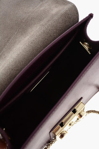 Leather Mini Saddle Bag METROPOLIS with Chain