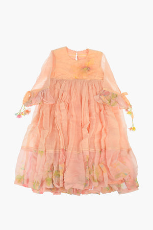 Cotton and Silk Pleated Dress