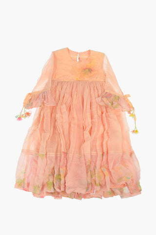 Cotton and Silk Pleated Dress