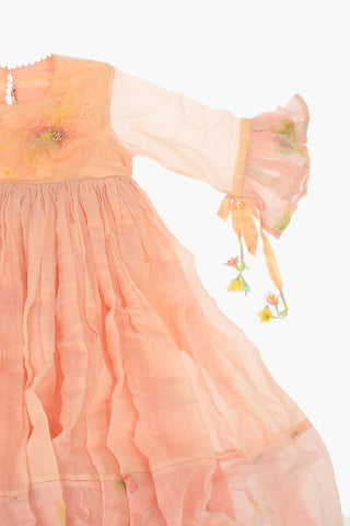 Cotton and Silk Pleated Dress