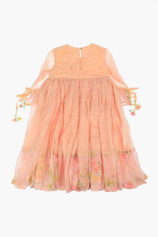 Cotton and Silk Pleated Dress