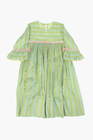 Vestito in Cotone e Seta a Righe
