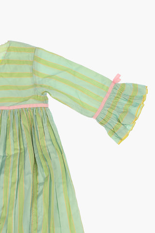 Vestito in Cotone e Seta a Righe