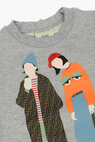 Printed Sweatshirt with Detachable Hood