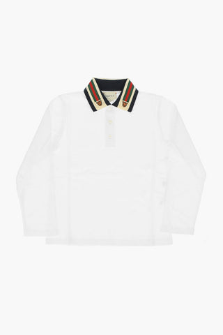Stretch Cotton Long Sleeve Polo