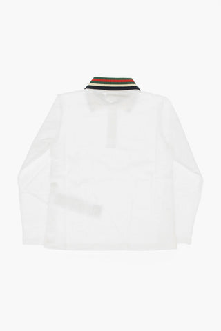 Stretch Cotton Long Sleeve Polo