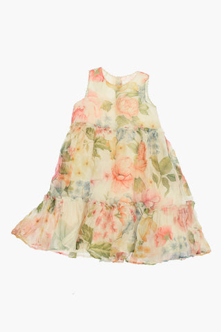 Cotton and Silk Floral Dress