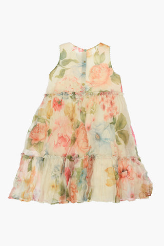 Cotton and Silk Floral Dress