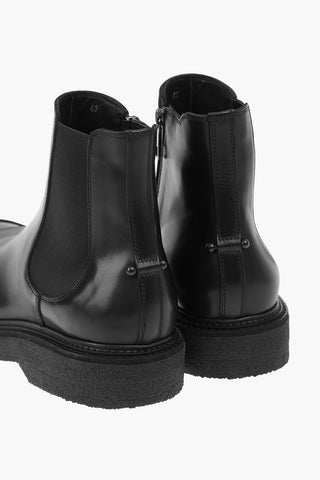 Leather METAL TOE Chelsea Ankle Boots