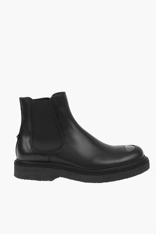 Leather METAL TOE Chelsea Ankle Boots