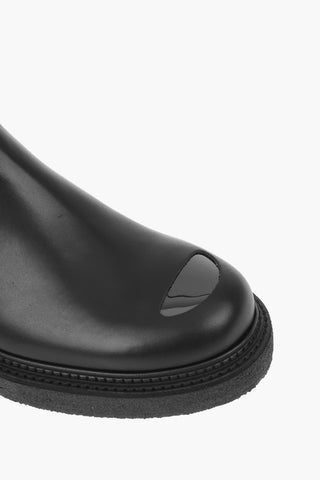 Leather METAL TOE Chelsea Ankle Boots