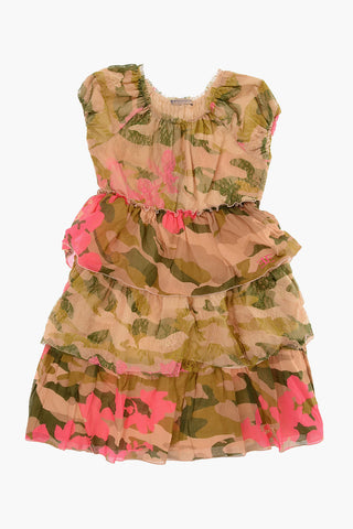 Camouflage dress with lace details