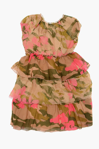 Camouflage dress with lace details