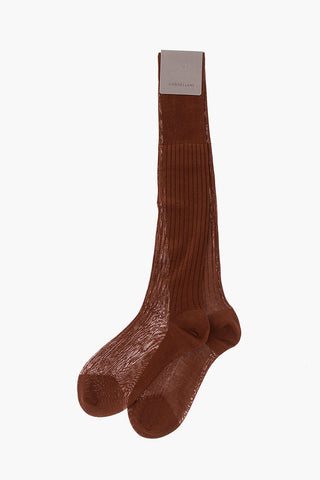 Ribbed Cotton Long Socks