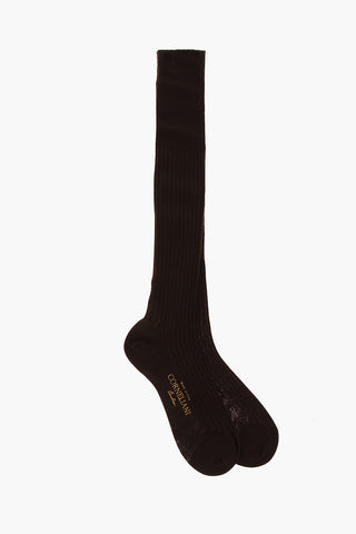 Ribbed Virgin Wool  Long Socks