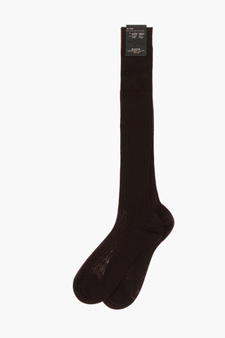 Ribbed Virgin Wool  Long Socks