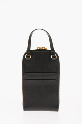 Saffiano Leather Pouch with Removable Shoulder Strap