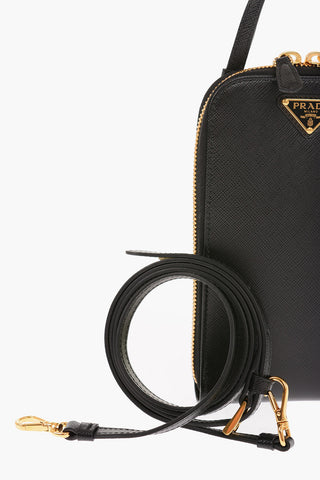 Saffiano Leather Pouch with Removable Shoulder Strap
