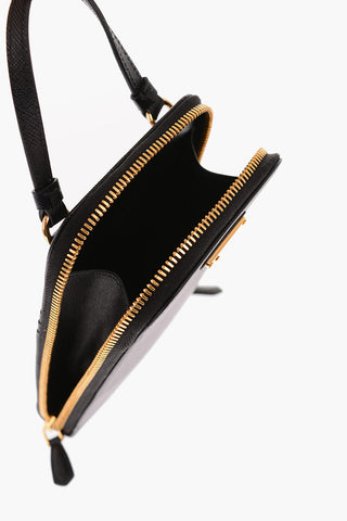 Saffiano Leather Pouch with Removable Shoulder Strap