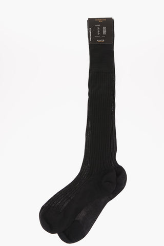 Ribbed Cotton Long Socks