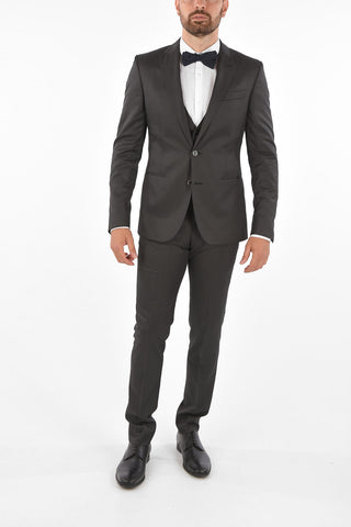 CC COLLECTION Virgin Wool CERIMONY RESET 3-piece Suit with Peak Lapel