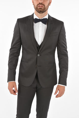 CC COLLECTION Virgin Wool CERIMONY RESET 3-piece Suit with Peak Lapel