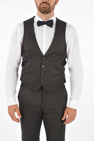 CC COLLECTION Virgin Wool CERIMONY RESET 3-piece Suit with Peak Lapel