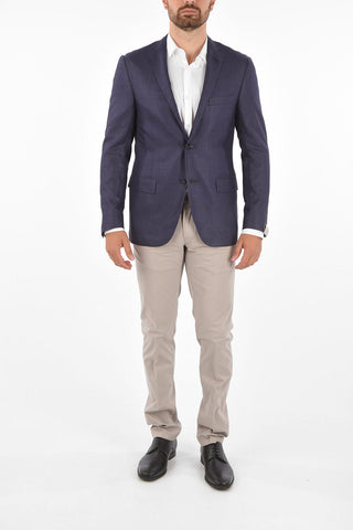 silk and virgin wool side vents 2-button GATE blazer drop 7R