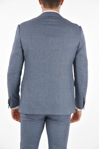 flax Blend side vents 3-button suit ACADEMY drop 6R