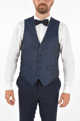 CC COLLECTION abito tre pezzi con gilet RIGHT drop 4R in lana vergine due spacchi