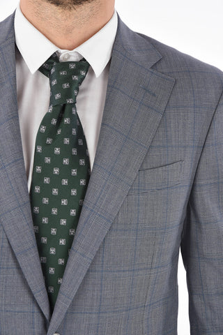 district check virgin wool side vents belt loops 2-button LEADER suit drop 7R