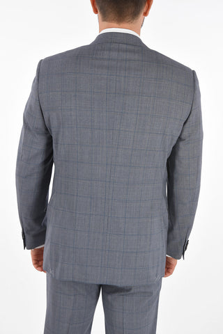 district check virgin wool side vents belt loops 2-button LEADER suit drop 7R