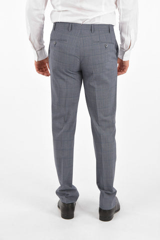 district check virgin wool side vents belt loops 2-button LEADER suit drop 7R