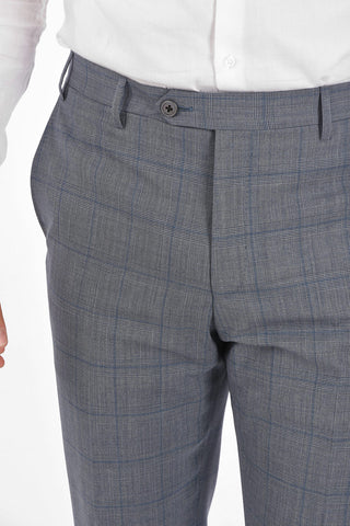 district check virgin wool side vents belt loops 2-button LEADER suit drop 7R