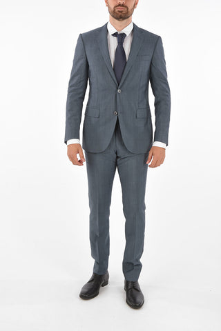 mohair and virgin wool ACADEMY side vents belt loops 2-button suit drop 8R