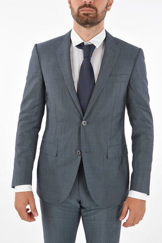 mohair and virgin wool ACADEMY side vents belt loops 2-button suit drop 8R