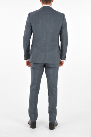 mohair and virgin wool ACADEMY side vents belt loops 2-button suit drop 8R
