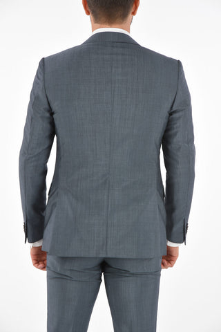 mohair and virgin wool ACADEMY side vents belt loops 2-button suit drop 8R