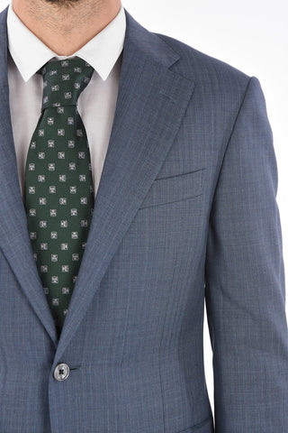 virgin wool LEADER side vents notch lapel 2-button suit drop 7R
