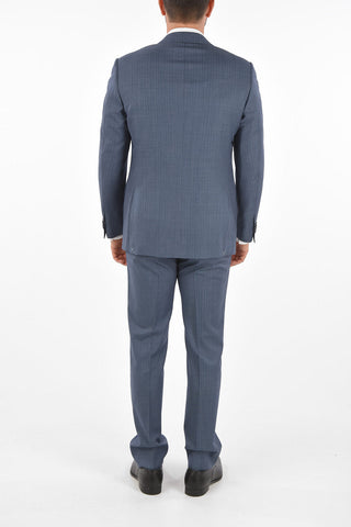 virgin wool LEADER side vents notch lapel 2-button suit drop 7R
