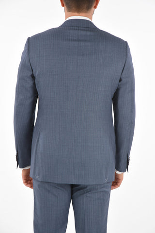 virgin wool LEADER side vents notch lapel 2-button suit drop 7R