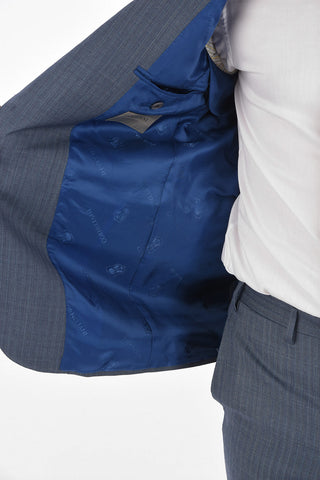 virgin wool LEADER side vents notch lapel 2-button suit drop 7R