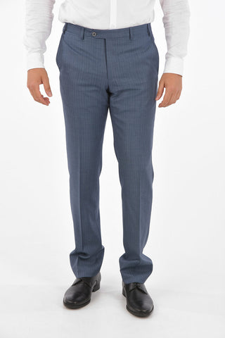 virgin wool LEADER side vents notch lapel 2-button suit drop 7R