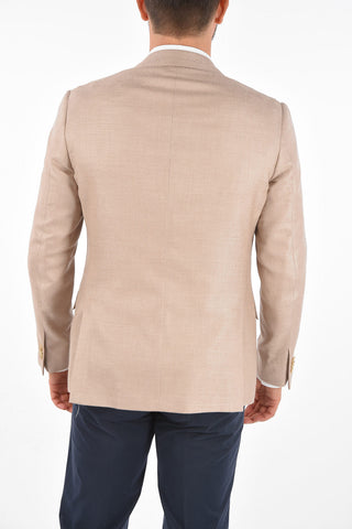 silk and virgin wool side vents 2-button GATE blazer drop 7R