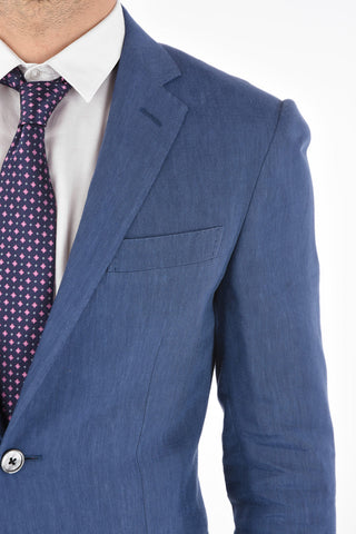 virgin wool and flax side vents 2-button ACADEMY suit drop 8R