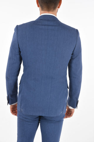 virgin wool and flax side vents 2-button ACADEMY suit drop 8R
