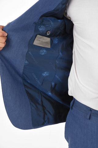 virgin wool and flax side vents 2-button ACADEMY suit drop 8R