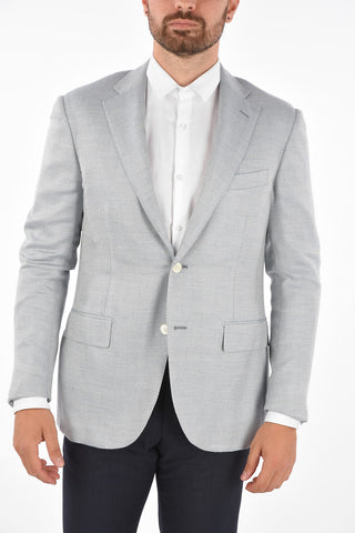 silk and cashmere side vents 2-button LEADER SOFT blazer drop 7R
