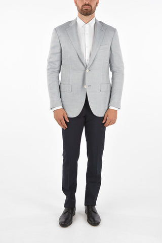 silk and cashmere side vents 2-button LEADER SOFT blazer drop 7R